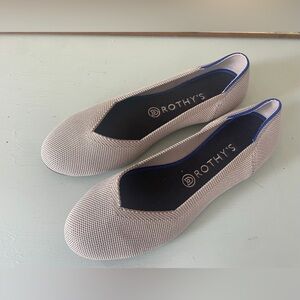 Rothy's The Flat Grey Birdseye Round Toe Slip On Shoes Womens Size 9.5